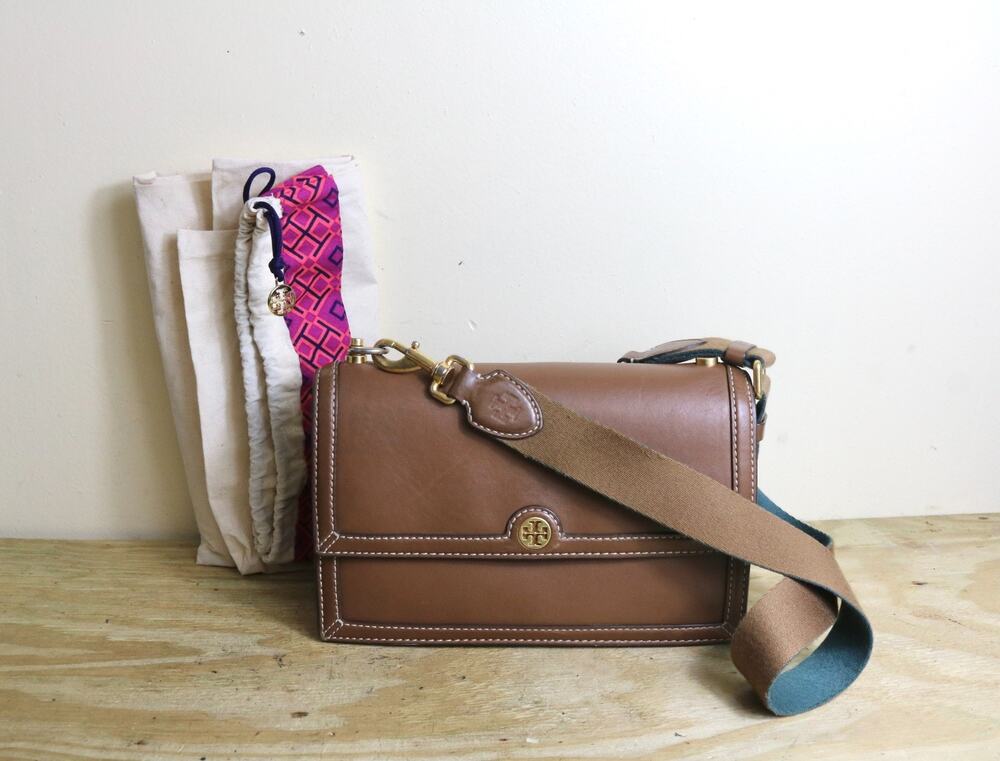 Tory Burch Bag Crossbody Brown Leather Suede T Shoulder Luxe Quite Luxury